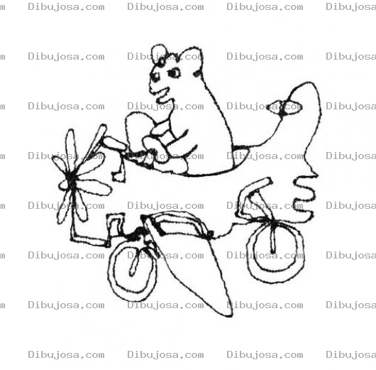 Dibujo para colorear Avion De Oso Para Pintar Y Colorear A Un Osito En Una Avioneta