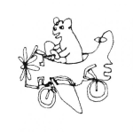 Dibujo para colorear Avion De Oso Para Pintar Y Colorear A Un Osito En Una Avioneta