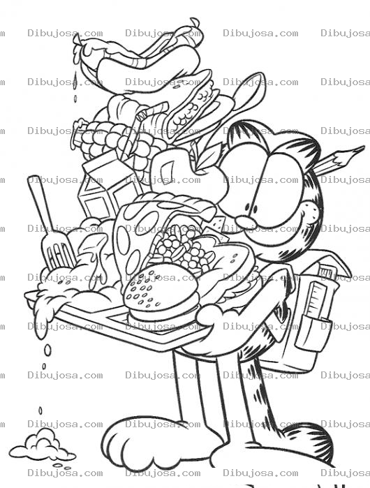 Dibujo para colorear Dibujo+de+la+glotoneria+para+pintar+y+colorear+a+garfield+gloton+cometiendo+un+pecado+capital