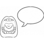 Dibujo para colorear Dibujo De Boca Gritando Un Mensaje En Blanco Para Pintar Y Colorear