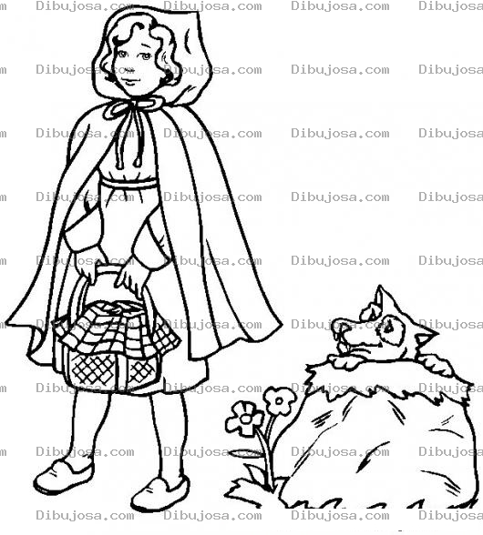 Dibujo para colorear Colorear Caperucita Roja