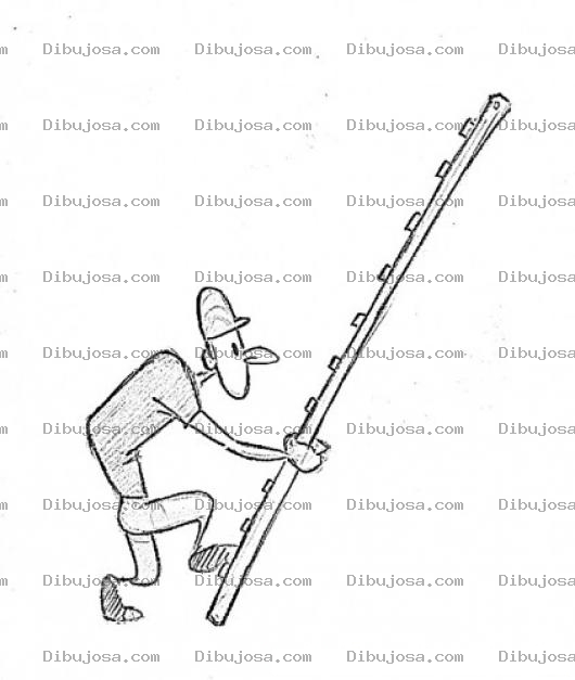 Dibujo para colorear Escalera De Madera Para Pintar Y Colorear Hombre Subiendo Una Escalera