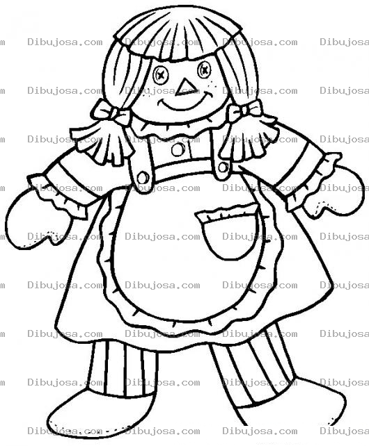 Dibujo para colorear Colorear Muneca de Trapo