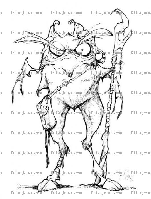 Dibujo para colorear Moustruo Viejo Para Pintar Y Colorear A Un Monstruo Ancianito Moustruo Viejito