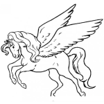 Dibujo para colorear Colorear caballo con alas