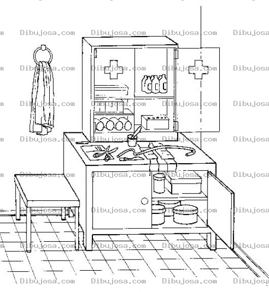 Dibujo para colorear Dibujo De Un Botiquin Para Pintar Y Colorear
