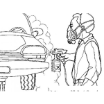 Dibujo para colorear Pintura De Carro Dibujo De Un Pintor De Carros Pintando Un Vehiculo Con Soplete