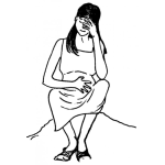 Dibujo para colorear Embarazo No Deseado Dibujo De Una Mujer Triste Por Estar Embarazada Sin Querer Estarlo Para Pintar Y Colorear