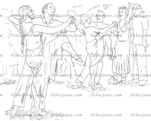 Dibujo para colorear Baile De Tango Dibujo De Parejas Bailando Tango Para Pintar Y Colorear Tangeros De Corazon