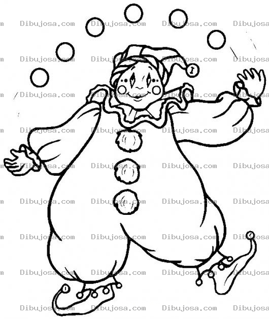 Dibujo para colorear Colorear payaso malavarista