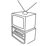 Dibujo para colorear Dibujo De Televisor Con Vhs Para Pintar Y Colorear