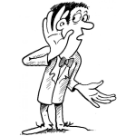 Dibujo para colorear Hombre Escuchando Para Pintar Y Colorear Hombre Oreja Oyendo Con Un Oido Cuidadosamente