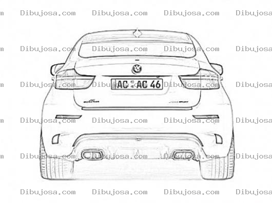 Dibujo para colorear Bmw X6 Vista Trasera Dibujo De Bmwx6 Visto Por Detras Para Pintar Y Colorear
