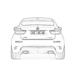 Dibujo para colorear Bmw X6 Vista Trasera Dibujo De Bmwx6 Visto Por Detras Para Pintar Y Colorear
