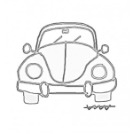 Dibujo para colorear Dibujo De Escarabajo Volkswagen Para Pintar Y Colorear Cuquita Cucaracha Volsvagen Volswagen Vollswagen