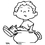 Dibujo para colorear Dibujo De Bebe Defecando En Basinica Para Pintar Y Colorear