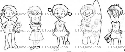 Dibujo para colorear Dibujo De Ninas De Todas Las Razas Para Pintar Y Colorear