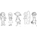 Dibujo para colorear Dibujo De Ninas De Todas Las Razas Para Pintar Y Colorear