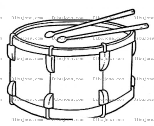 Dibujo para colorear Dibujo De Tambor Redoblante Para Pintar Y Colorear