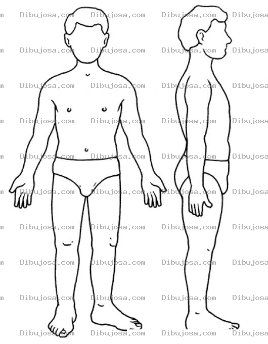 Dibujo para colorear Cuerpo De Hombre Para Pintar Y Colorear Dibujo De Hombre En Ropa Interior Usando Solo Un Calzoncillo De Frente Y De Perfil