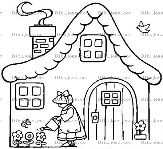 Dibujo para colorear Colorear una casita