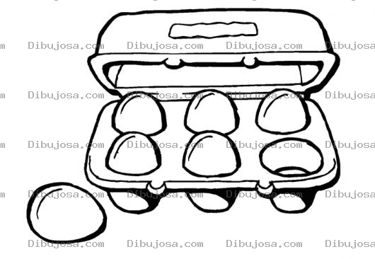 Dibujo para colorear Media Docena De Huevos Para Pintar Y Colorear Un Carton De 6 Huevos De Gallina 1/2 Docena