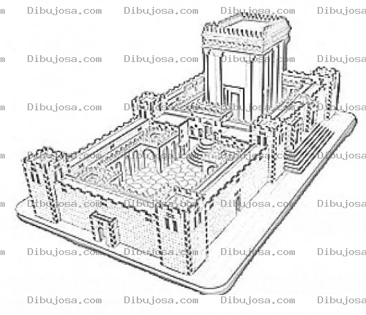Dibujo para colorear El Templo De Jerusalem Para Pintar Y Colorear