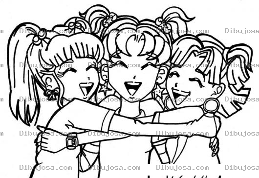 Dibujo para colorear 3 Mejores Amigas Para Pintar Y Colorear A Tres Amigas Inseparables Para Pintar Y Colorear