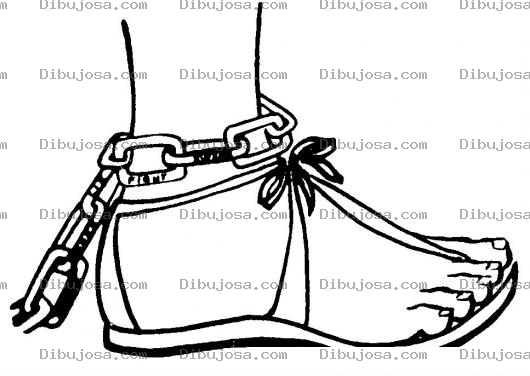 Dibujo para colorear Pie Encadenado Dibujo D Eun Pie Con Una Cadena De Esclavitud Para Pintar Y Colorear Esclavo Encadenado