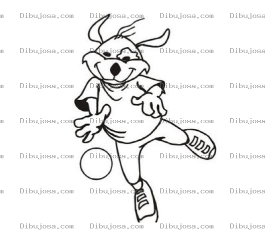 Dibujo para colorear Perrito Basquetbolista Para Pintar Y Colorear