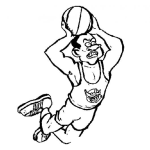 Dibujo para colorear Dibujo De Papa Jugando Basquetbol Para Pintar Y Colorear