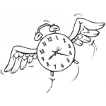 Dibujo para colorear El Tiempo Vuela Dibujo Para Pintar Y Colorear A Un Reloj Con Alas Indicando Que El Tiempo Se Va Volando