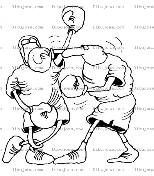 Dibujo para colorear Dibujo De Una Pelea De Box Para Pintar Y Colorear Viejos Boxeando