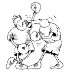 Dibujo para colorear Dibujo De Una Pelea De Box Para Pintar Y Colorear Viejos Boxeando