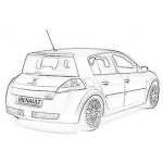 Dibujo para colorear Dibujo De Reanault Megane Para Pintar Y Colorear