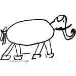 Dibujo para colorear Elefante Infantil Para Pintar Y Colorear
