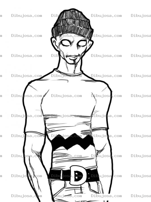 Dibujo para colorear Dibujo De Extraterrestre Con Ropa Ajustada Tipo Gay Para Pintar Y Colorear