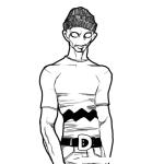 Dibujo para colorear Dibujo De Extraterrestre Con Ropa Ajustada Tipo Gay Para Pintar Y Colorear