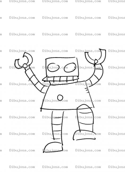 Dibujo para colorear Dibujo De Robot Loco Y Furioso Para Pintar Y Colorear
