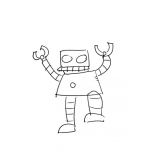 Dibujo para colorear Dibujo De Robot Loco Y Furioso Para Pintar Y Colorear