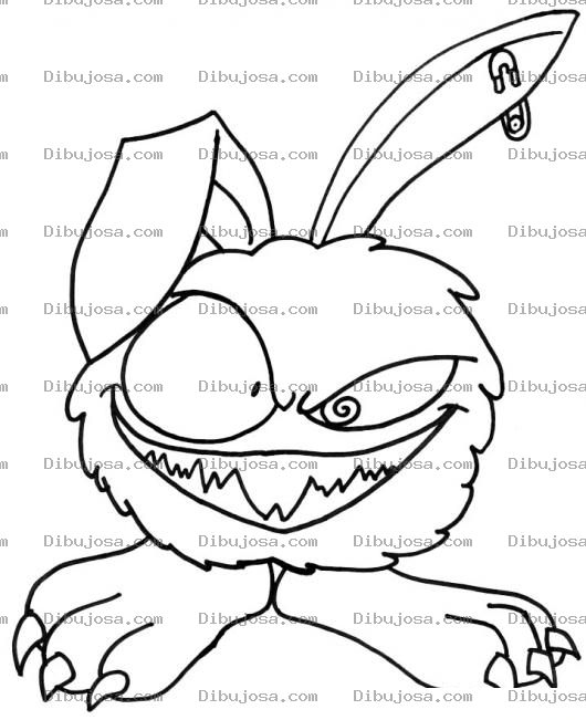 Dibujo para colorear Conejo Moustruo Para Pintar Y Colorear