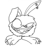 Dibujo para colorear Conejo Moustruo Para Pintar Y Colorear