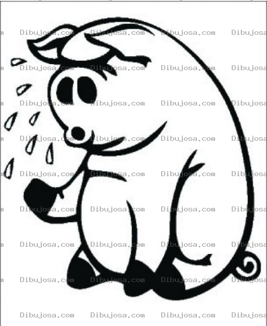 Dibujo para colorear Gripe Porcina Dibujo De Cerdo Agripado Estornudando Y Con Mocos Para Pintar Y Colorear