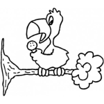 Dibujo para colorear Dibujo D Eun Lorito Con Microfono En Una Rama De Un Arbol Para Pintar Y Colorear