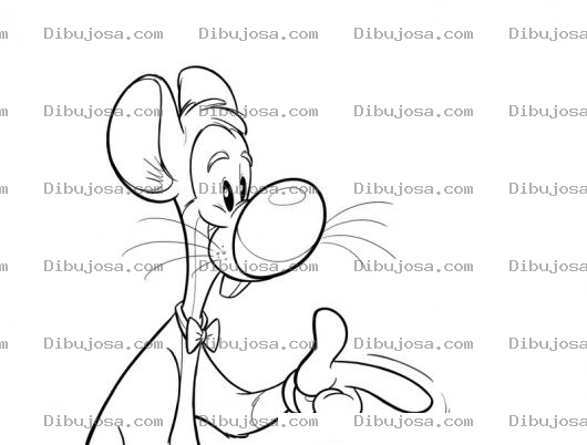Dibujo para colorear Raton Con Corbatin Para Pintar Y Colorear