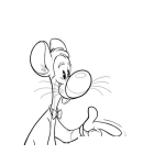 Dibujo para colorear Raton Con Corbatin Para Pintar Y Colorear