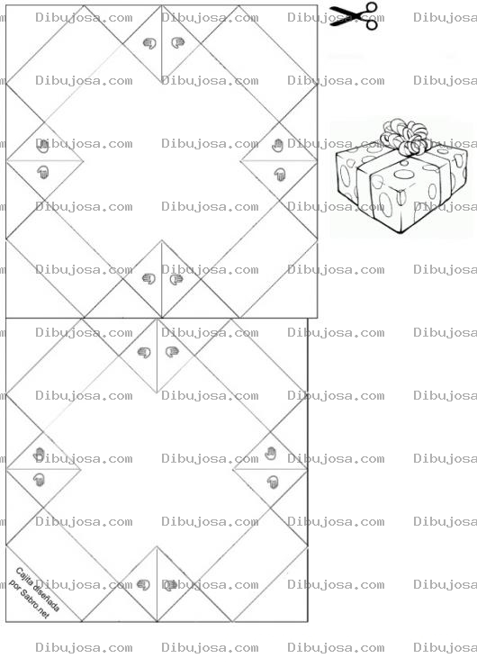 Dibujo para colorear Como Hacer Un Regalito Con Dos Cajitas Para Imprimir Recortar Pintar Y Colorear Regalo Con Caja De Papel Por Sabro