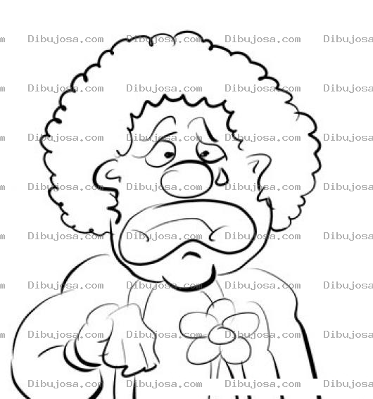Dibujo para colorear Dibujo De Payaso Triste Para Pintar Y Colorear