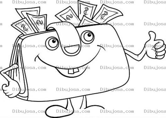 Dibujo para colorear Mucho Pisto Dibujo De Un Bolso Con Muchopisto Para Pintar Y Colorear Una Bolsa Con Bastante Dinero