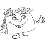 Dibujo para colorear Mucho Pisto Dibujo De Un Bolso Con Muchopisto Para Pintar Y Colorear Una Bolsa Con Bastante Dinero
